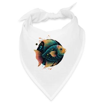 Vintage Fisch Illustration - Bandana - Weiß - Vorne