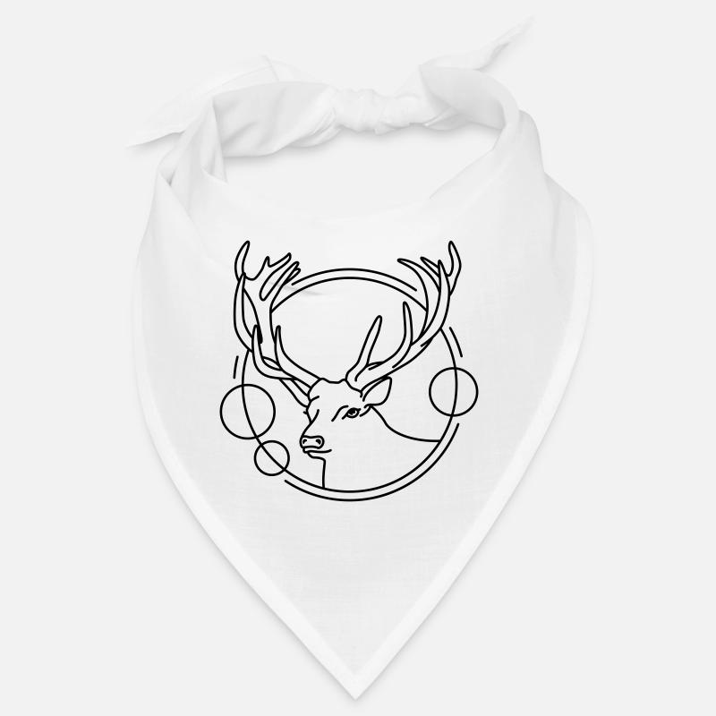 Cerf en forme géométrique - Conception d’art au trait Bandana