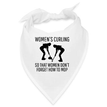Curling Kehrfächer Winter Eissport Curler Lustig - Bandana - Weiß - Vorne