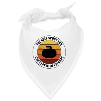 Curling Kehrfächer Winter Eissport Curler Lustig - Bandana - Weiß - Vorne