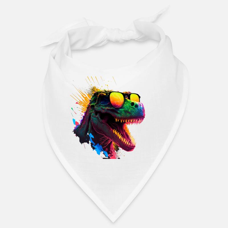cool dino with sunglasses in black light style Bandana