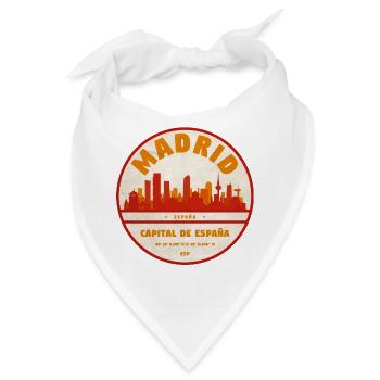 Madrid Skyline Vintage Kreis - Bandana - Weiß - Vorne