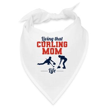 Curling Mama Winter Eissport Curler Muttertag - Bandana - Weiß - Vorne