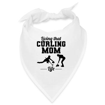 Curling Mama Winter Eissport Curler Muttertag - Bandana - Weiß - Vorne