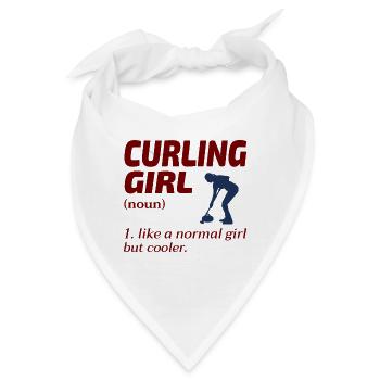 Curling Mädchen Kehrender Fan Winter Eissport Curler - Bandana - Weiß - Vorne