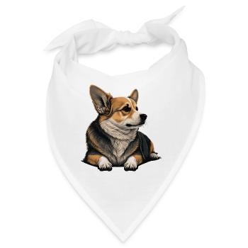 Entspannender Corgi - Bandana - Weiß - Vorne