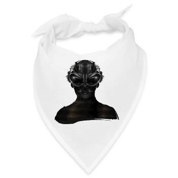 Fantasie Portrait eines Ausserirdischen Wesens - Bandana - Weiß - Vorne
