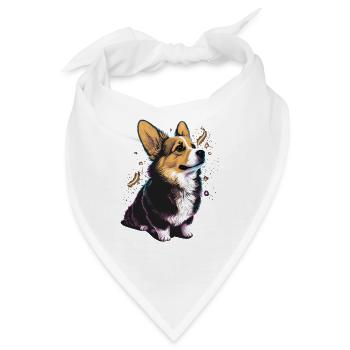 Verträumter Corgi - Bandana - Weiß - Vorne