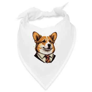 Formale Corgi-Illustration - Bandana - Weiß - Vorne