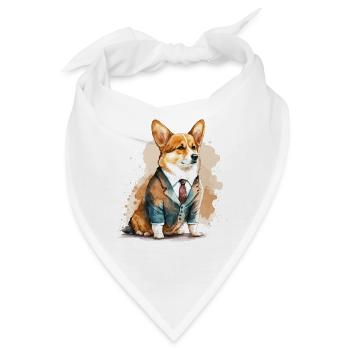 Formale Corgi-Illustration - Bandana - Weiß - Vorne