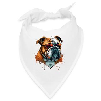 Robust aussehende Bulldogge - Bandana - Weiß - Vorne