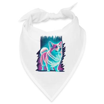 Leuchtender Corgi - Bandana - Weiß - Vorne