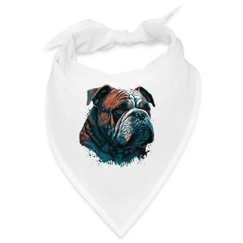Tapfere Bulldogge - Bandana - Weiß - Vorne
