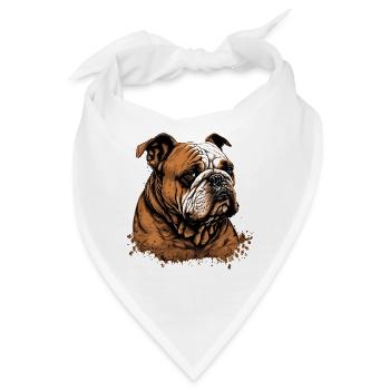 Schläfrige Bulldogge - Bandana - Weiß - Vorne