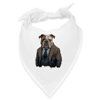 Tapfere Bulldogge - Bandana - Weiß - Vorne