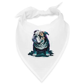 Kleine Bulldogge - Bandana - Weiß - Vorne