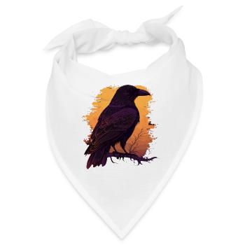 Wachsame Krähe - Bandana - Weiß - Vorne