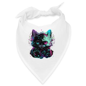 Elektronische Katze - Bandana - Weiß - Vorne