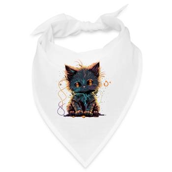 Entzückende funkelnde Katze - Bandana - Weiß - Vorne