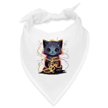 Schockierend entzückende Katze - Bandana - Weiß - Vorne