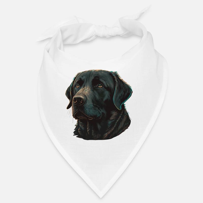 Mignon Labrador Retriever Noir Solide Bandana