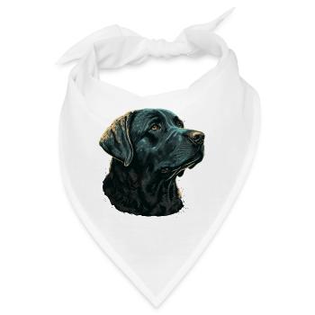 Dunkelblauer Labrador Retriever - Bandana - Weiß - Vorne