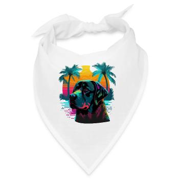 Strand Labrador Retriever Hund Illustration - Bandana - Weiß - Vorne