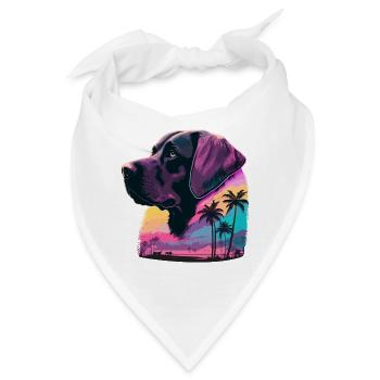 Labrador Retriever in Beautiful Vaporwave - Bandana - Weiß - Vorne
