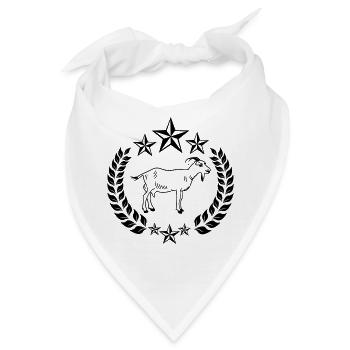 Ziege in Lorbeerkranz Transparente Sterne - Bandana - Weiß - Vorne