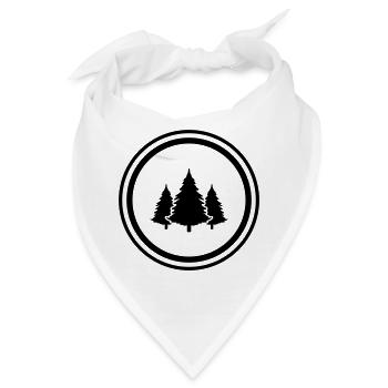 Baum Wald Tanne - Bandana - Weiß - Vorne