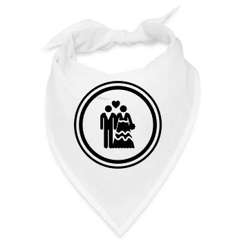 Paar Hochzeit Brautpaar - Bandana - Weiß - Vorne