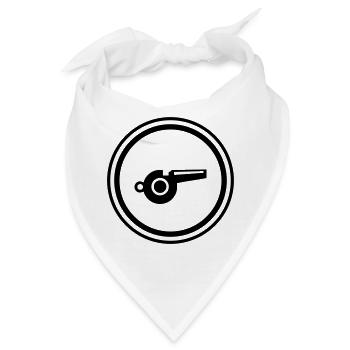 Trillerpfeife Pfeife - Bandana - Weiß - Vorne