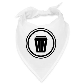 Mülltonne Symbol - Bandana - Weiß - Vorne