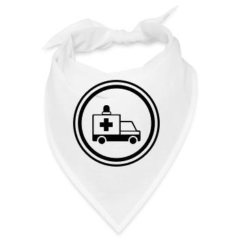 Krankenwagen Ambulance - Bandana - Weiß - Vorne