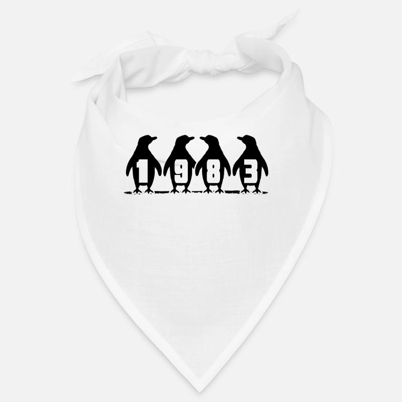 1983 geburtstag pinguinparty winterschwimmer - Bandana - Weiß