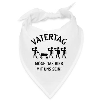 Vatertag – Bier Mit Uns (Bollerwagen / B) - Bandana - Weiß - Vorne