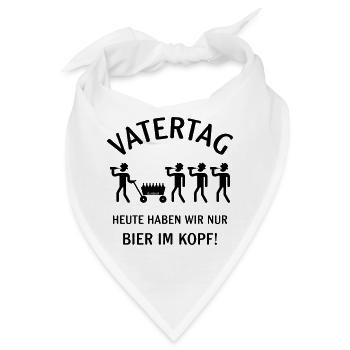 Vatertag – Bier Im Kopf (Bollerwagen / B) - Bandana - Weiß - Vorne