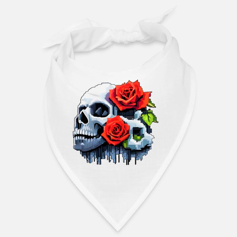 8Bit Skull - Les 2 Roses Bandana