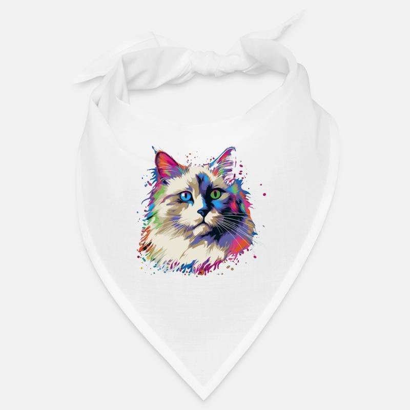 Chat Ragdoll coloré Bandana