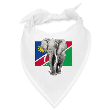 Elefant Flagge von Namibia - Bandana - Weiß - Vorne