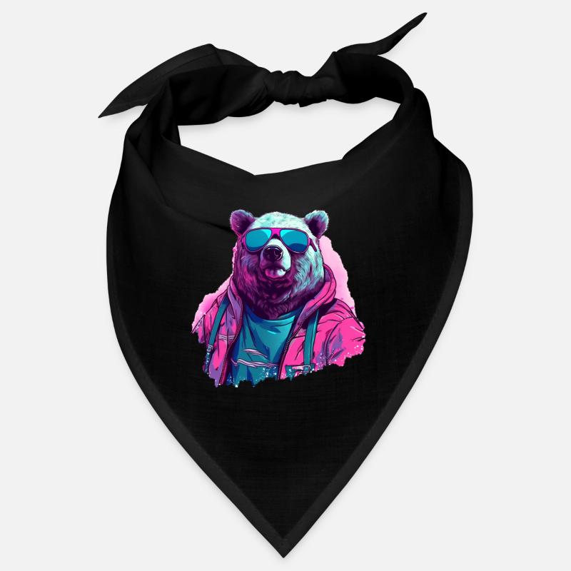Pink bear with sunglasses Bandana