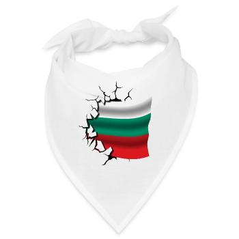 Flagge von Bulgarien - Bulgarien - Flagge gebrochen - Bandana - Weiß - Vorne