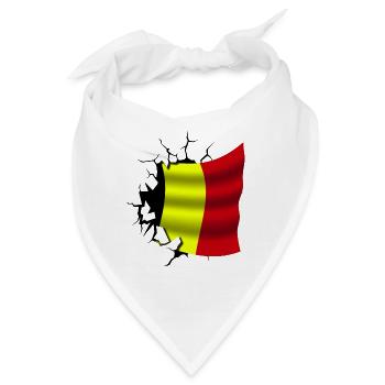 Flagge von Belgien - Belgien - Flagge Broken Design - Bandana - Weiß - Vorne