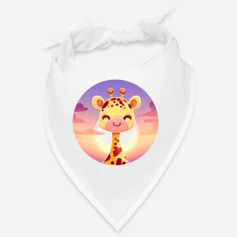 Cute sleeping giraffe in sunset Bandana