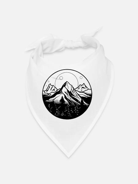 Symbol Berge - Bandana - Weiß