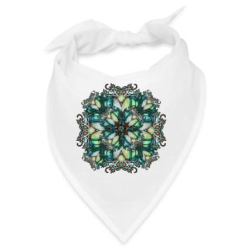 Jugendstil Rosette in transparenter Glas Optik - Bandana - Weiß - Vorne