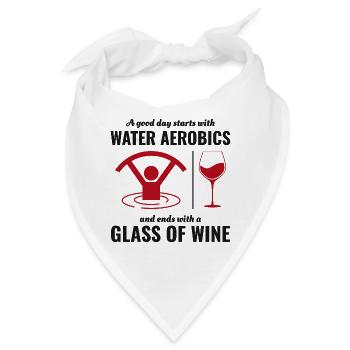 Wassergymnastik Aquafitness Aqua Exercise Wein - Bandana - Weiß - Vorne