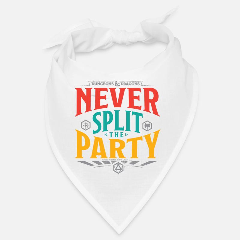Dungeons And Dragons Never Split The Party - Bandana - Weiß