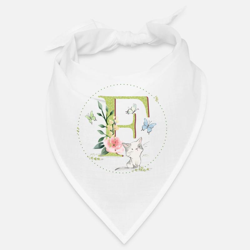 Anfangsbuchstabe F mit Katze Bandana