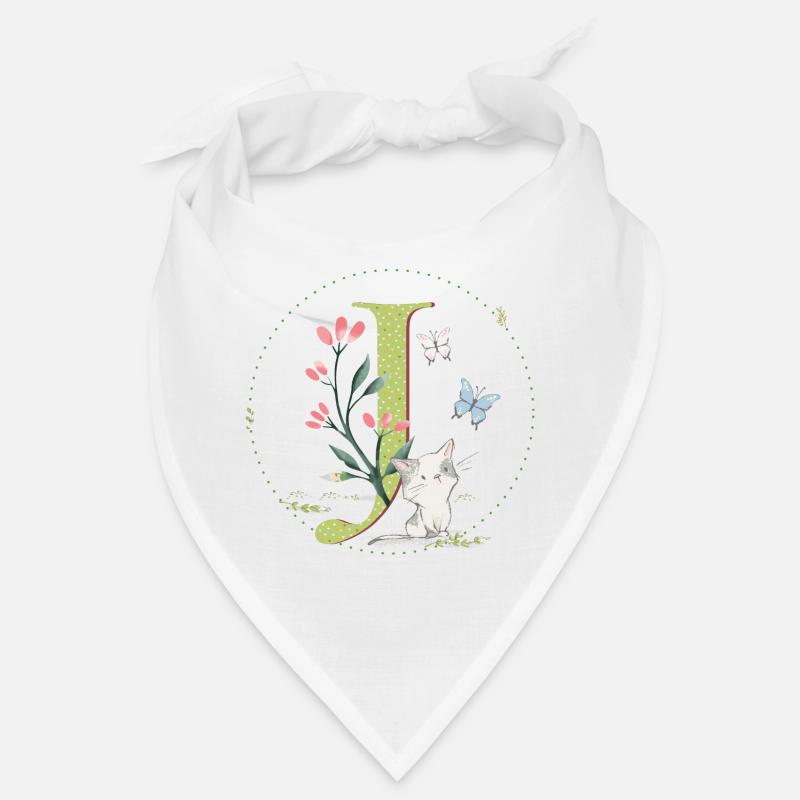 Lettre initiale J avec chat Bandana